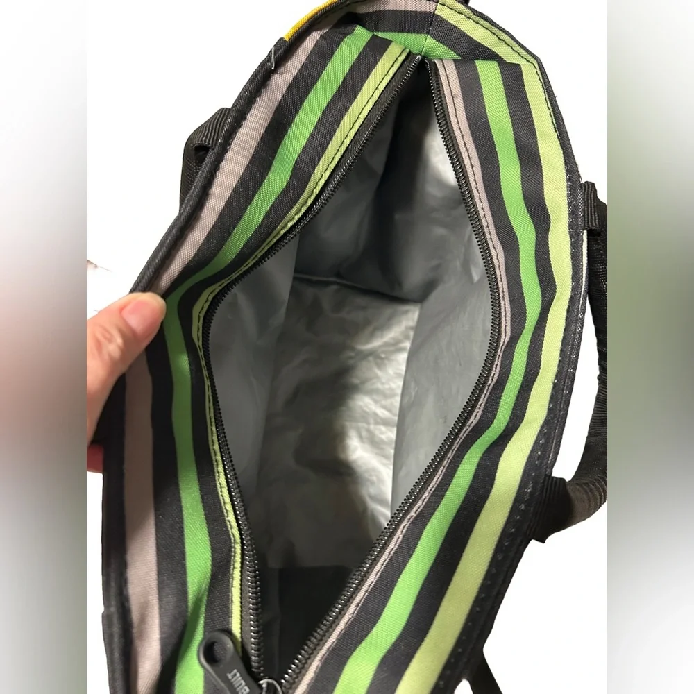 BUILT Insulated Lunch Tote - Black‎ with Multicolor Stripes